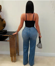 Load image into Gallery viewer, Rhinestone Bow Denim Jeans
