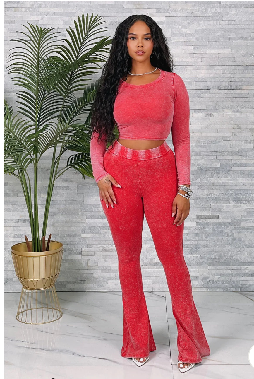 Washed Crop 2 Piece Set