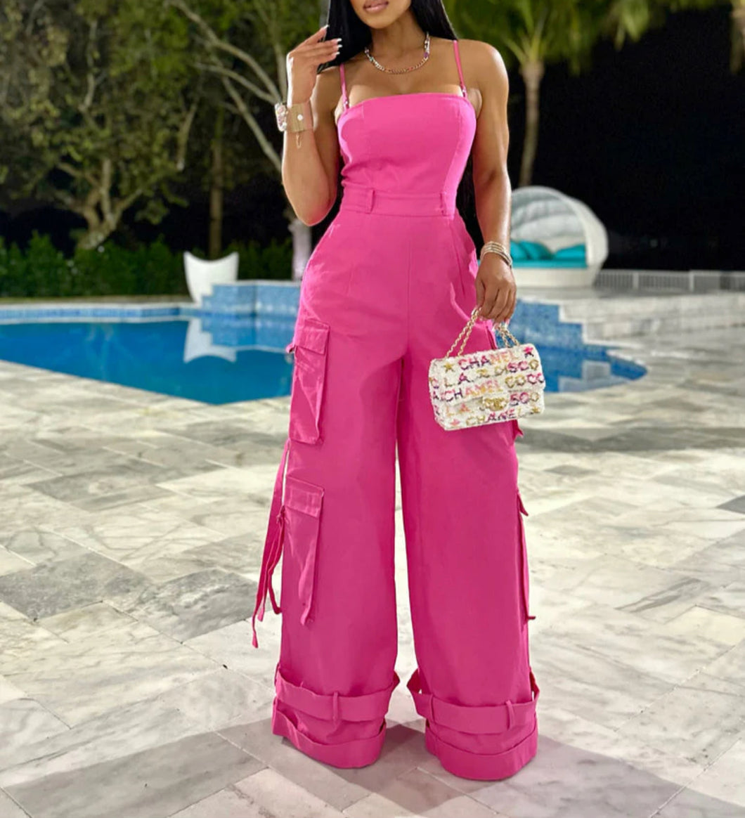 Pinky Cargo Jumpsuit